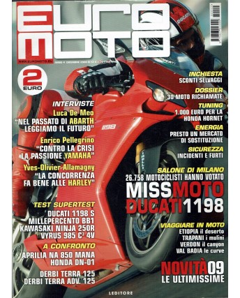 Euro moto  12 dic. 2008 missmoto Ducati 1198 ed. Leditore R07