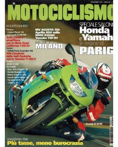 Motociclismo 11 nov. 1997 Honda Yamaha regine Parigi ed. Edisport SPA R07