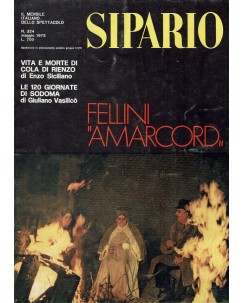 Sipario n. 324 mag. 1973 Fellini Amarcord ed. Sipario FF11