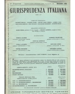 Giurisprudenza italiana 11 dispensa nov. 1974 ed. Torinese FF10