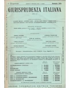 Giurisprudenza italiana  1 dispensa gen. 1974 ed. Torinese FF10