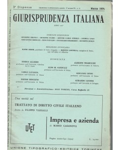 Giurisprudenza italiana  3 dispensa mar. 1974 ed. Torinese FF10