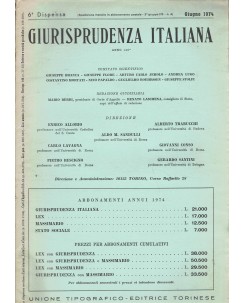 Giurisprudenza italiana  6 dispensa giu. 1974 ed. Torinese FF10