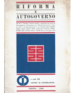 Riforma e autogoverno ed. Centro di Informazione Verona FF09