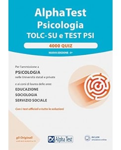Alpha Test psicologia 4000 quiz V edizione NUOVO ed. Alpha Test FF21