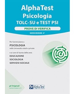 Alpha Test psicologia prove di verifica VIII edizione NUOVO ed. Alpha Test FF15