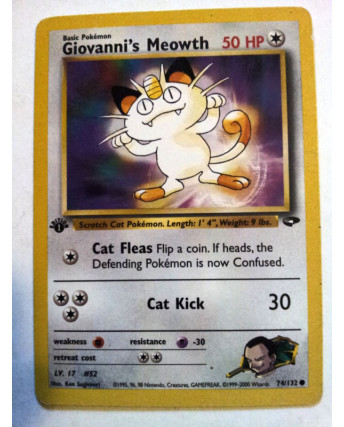 P0037 POKEMON - Giovanni's Meowth 74/132 * Gym Challenge - EN Common