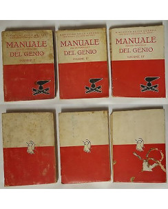 Min. Guerra: Manuale per gli Ufficiali del Genio - Opera completa 3vol. 1937 A83
