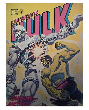 L'Incredibile Hulk n.13 il signore dei metalli ed. Corno FU03
