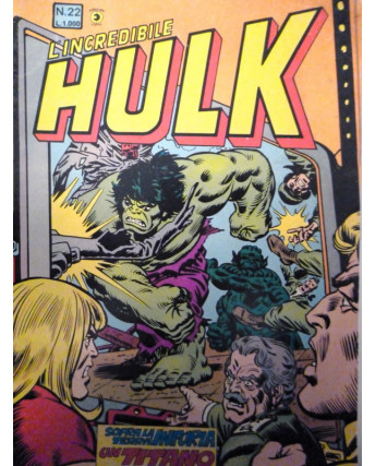 L'Incredibile Hulk n.22 - Il Supereroe della TV! * ed. Corno FU03