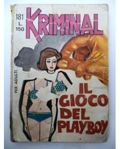 Kriminal n.181 * il gioco del playboy * ed. Corno