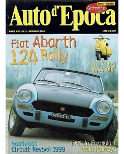 AUTO D'EPOCA  1 gen 2000:Abarth 124 rally Vespa FX£ Formula 1