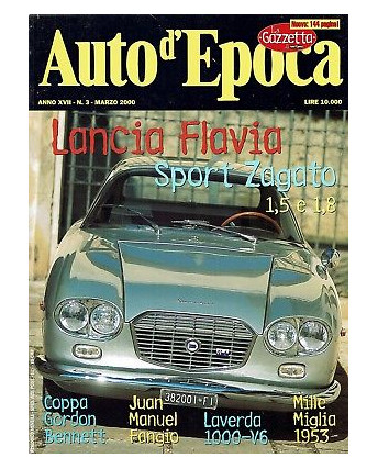AUTO D'EPOCA  3 mar 2000:Lancia Flavia Sport Zagato 1.8