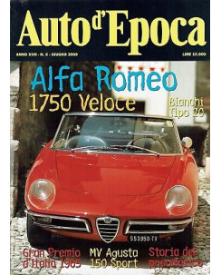 AUTO D'EPOCA  6 giu 2000:Alfa Romeo 1750 Bianchi 20 MV Augusta