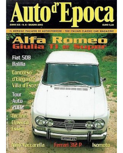 AUTO D'EPOCA  6 giu 2002: Alfa Romeo Giulia TL Fiat 508 Balilla Ferrari 312