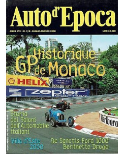 AUTO D'EPOCA  7/8 lug ago 2001:Gp Monaco De Sanctis Ford 1000