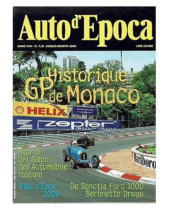 AUTO D'EPOCA  7/8 lug ago 2001:Gp Monaco De Sanctis Ford 1000