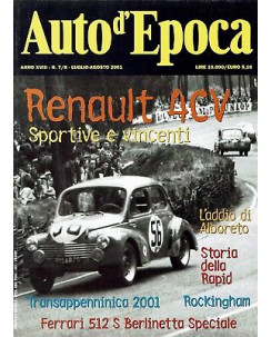 AUTO D'EPOCA  7/8 lug ago 2001:Renault 4C Ferrari 512 S addio Alboreto