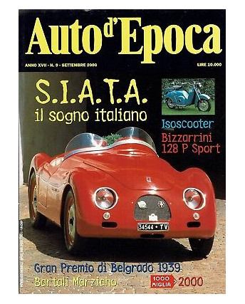 AUTO D'EPOCA  9 set 2000:SIATA Isoscooter Bizzarrini 128