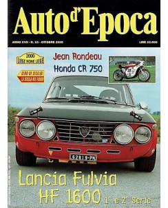 AUTO D'EPOCA 10 ott 2000:Honda CR750 Lancia Fulvia HF1600