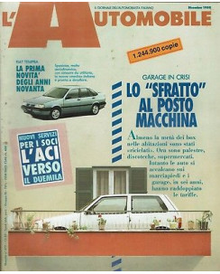 L'Automobile n.477 nov 1989 Fiat Tempra,Lancia Delta LX ed.Automobile