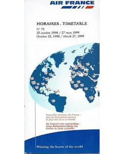 Timetable AF Air France 25 oct 1998 27 mar 1999 flight schedule A92