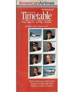 Timetable AA American Airlines dec 15 1998 jan 30 1999 flight schedule A92