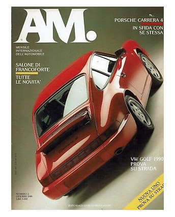 A.M. magazine automobile  2 ott 1989 Carrera 4 Golf 1990 Fiat UNO ed.Mondadori