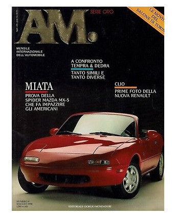 A.M. magazine automobile  9 mag 90Mazda MX 5 Clio Tempra Dedra ed.Mondadori