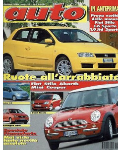 Auto n.10 ott 2001 Stilo Abarth Mini Cooper Fiesta Citroen C£ed.Conti