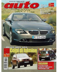 Auto n.12 dic 2003 ALFA GT BMW X3 Alfa GT Audi TT ed.Conti