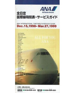 Timetable ANA All Nippon Airways dec.15 1998 mar.27 1999 flight schedule A92