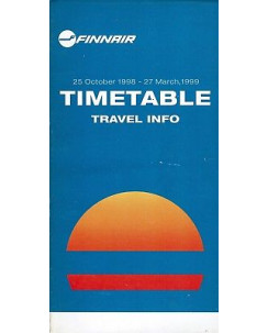 Timetable AY FINNAIR 25 oct 1998 27 mar 1999 flight schedule A92