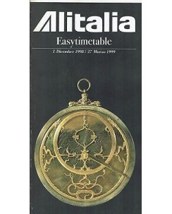 Timetable AZ Alitalia orario internazionale 1 dec 98 27 mar 99 A92