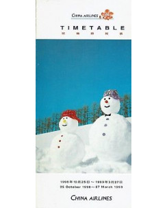Timetable CI China Airlines 25 oct 1998 27 mar 1999 flight schedule A92