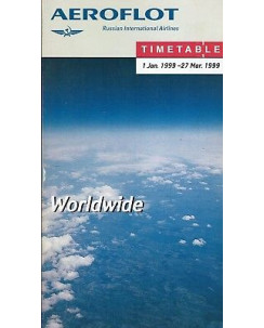 Timetable TU AEREFLOT 1 jan 99 27 mar 99 flight schedule A92