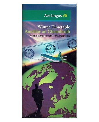 Timetable RE Aer Lingus 25 oct 1998 27 mar 1999 flight schedule A92