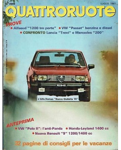 Quattroruote n. 309 luglio 1981 VW Polo Ranult 9 Alfasud 1200 ed. Domus