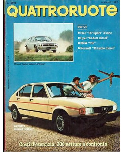 Quattroruote 319 mag 1982 Fiat 127,Opel Kadett,Renault 30 turbo diesel ed.Domus