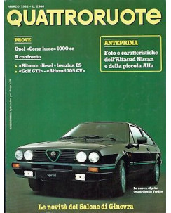 Quattroruote n. 329 marzo 1983 Corsa Ritmo Golf GTI Alfasud 105cv ed. Domus