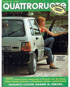 Quattroruote n. 332 giu 1983 Fiat UNO Lancia Trevi Talbot Samba ed. Domus