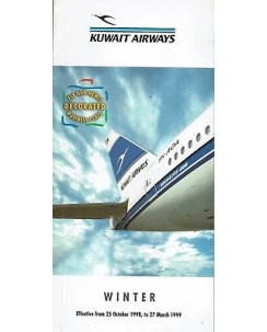 Timetable KU Kuwait Airways 25 oct 98 27 mar 99 flight schedule A92
