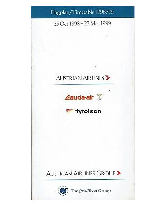 Timetable Austrian Airlines Group 25 oct 2998 27 mar 1999 Qualiflyer group A92