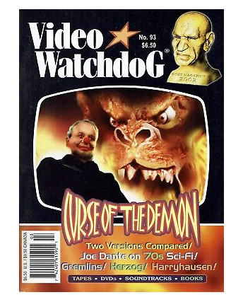 Video Watchdog  93 guide to Fantastic video:Curse of The demon,Gremlins,Harr A94