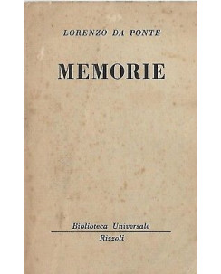 Lorenzo Da Ponte: Memorie ed. BUR 1960 A15