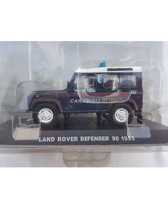 LAND ROVER Defender 90 1995 blu Carabinieri Die Cast 1:43 scatola De Agostini