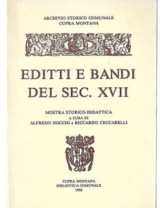 Nocchi, Ceccarelli: Editti e Bandi del Sec. XVII - Cupra Montana 1986 A19