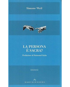 Simone Weil:la persona è sacra? ed.Castelvecchi NUOVO sconto 50% B17