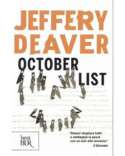 Jeffery Deaver:october list ed.Bur NUOVO sconto 50% B45