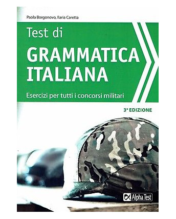 Borgonovo:test grammatica italiana concorsi militari3 ed.Alpha  sconto 50% B19